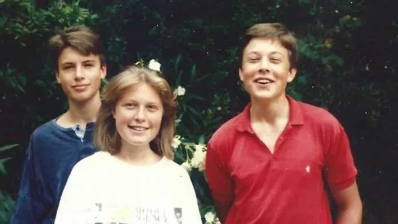 Unge Elon Musk med broren Kimbal